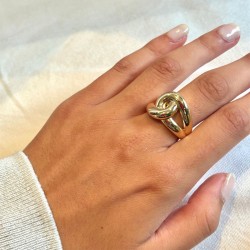 Bague plaqué or          - Anneau noeud entrelacé TAILLE 58