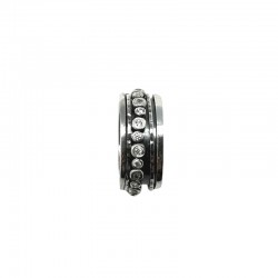 Bague large Anneaux argent & Zircons blancs - LA SCINTILLANTE TAILLE 58