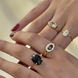 Bague chevalière TAMARA Or - Citrine ovale & facettée TAILLE 54