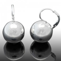 Boucles d'oreilles sur dormeuses Doriane - boule argent 925 diamètre 18 mm