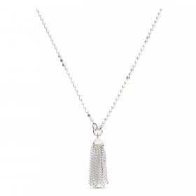 Collier sautoir chaîne fine en argent - Pompons chaînes - DORIANE Bijoux