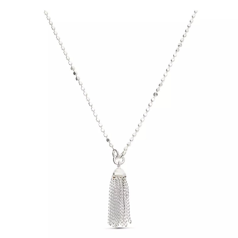 Collier sautoir chaîne fine en argent - Pompons chaînes - DORIANE Bijoux