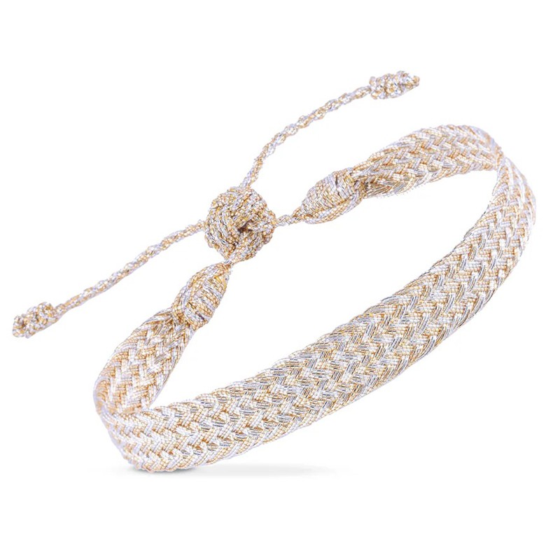 Bracelet Tressé En Argent Plaqué Pour Femme - Neuf Avec Étiquettes
