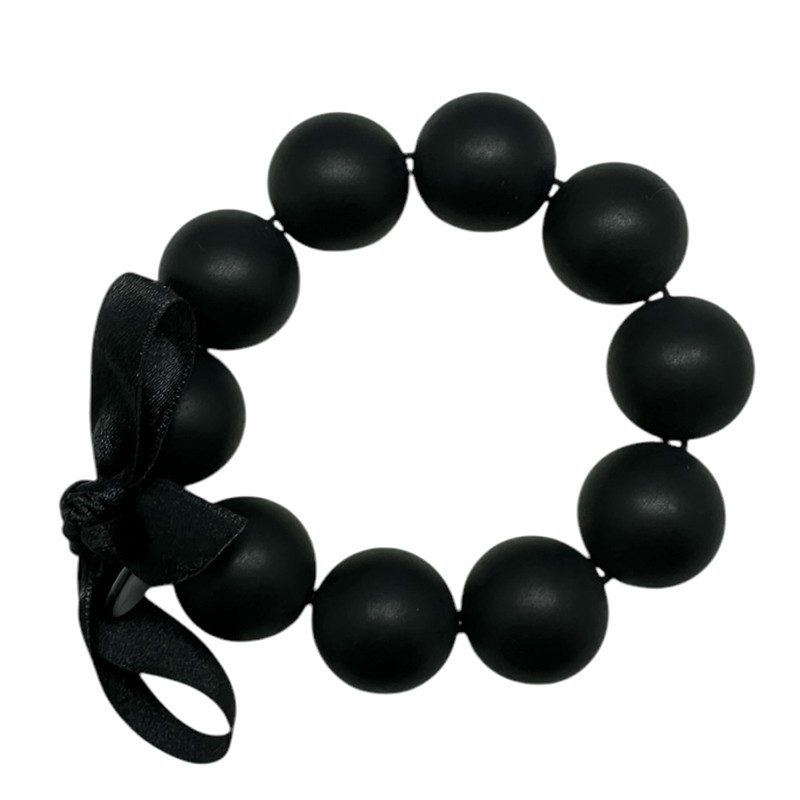 Bracelet Ruban Dior En Satin Noir Et Argenté - Longueur Ajustable - Neuf Sans Emballage