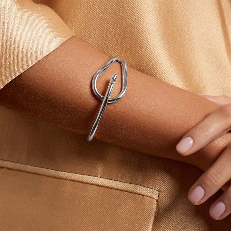 Bracelet MAXI boucle Magnolia plaqué argent