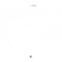 Collier Ras de Cou FIL de PECHE & ZIRCON solitaire