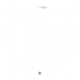 Collier Ras de Cou FIL de PECHE & ZIRCON solitaire