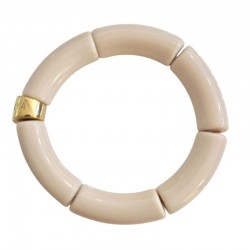 Bracelet jonc élastiqué RIVIERA BEIGE 2 - Uni brillant - PARABAYA