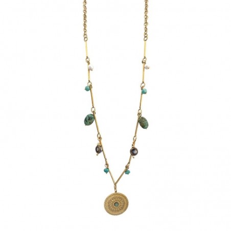 CL1854E - Sautoir Collier Multi-Chaînes et Pendentif Arbre de Vie Métal