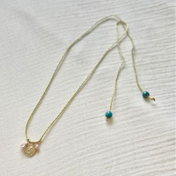 Collier sautoir Cordon vert doré - Médailles & Ange - JORGINA