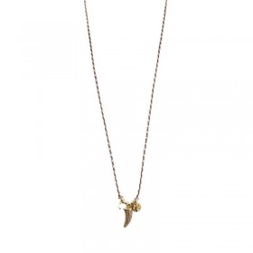 Collier sautoir Cordon rose doré - Médailles & Dent - JORGINA