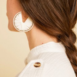 Boucles d'oreilles créoles dorés GABRIELA ECRU