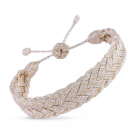 Bracelet LIRA Gold & Silver - fils d'or tressés - Maaÿaz