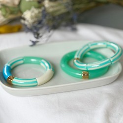 Bracelet jonc élastiqué RIVIERA LAGON 2 - Vert uni brillant