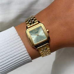 Montre Gracieuse Petite Steel Sage Green, cadran carré & bracelet oyster