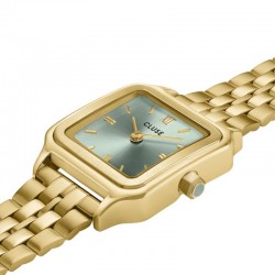 Montre Gracieuse Petite Steel Sage Green, cadran carré & bracelet oyster