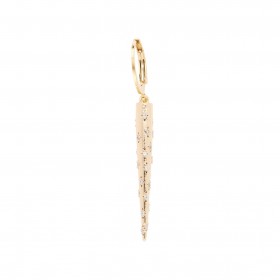 Boucle d'oreille créole BASILE dorée - Cône zircons blancs - VIRGINIE BERMAN