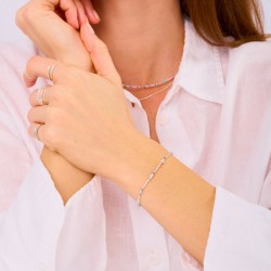 Bracelet élastique l'ETOILE BOHEME en Argent - Miyukis bleu rose TAILLE M