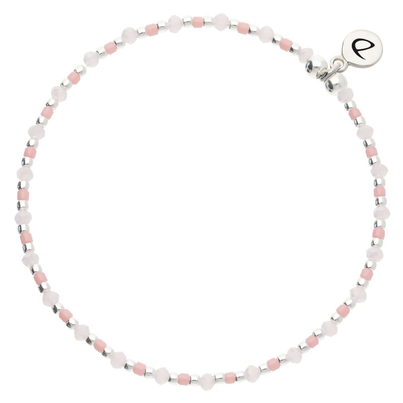 acelet élastique GRAIN DE FOLIE en Argent - Perles Rose pastel Corail DORIANE BIJOUX acelet élastique GRAIN DE FOLIE en Argent - Perles Rose pastel Corail DORIANE BIJOUX