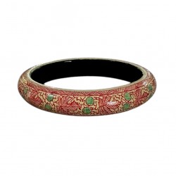 Bracelet Jonc en papier mâché ASHA NECTARINE - Motifs floraux brillants - FEEKA