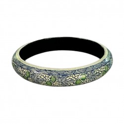Bracelet Jonc en papier mâché ASHA PRE - Motifs floraux brillants - FEEKA