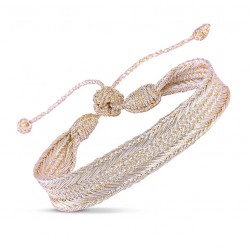 Bracelet NERRY Gold & Silver - fils d'or tressés argent doré - MAAYAZ
