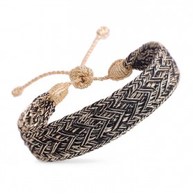 Bracelet INTERMIX Gold Ebony - fils d'or tressés - MAAYAZ