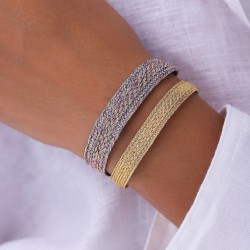 Bracelet IZY N°1 Gold Plum - fils d'or tressés