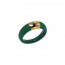 Bague MALAKITE résine VERTE - Décor doré - Lucas Jack London