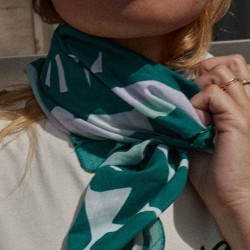 Foulard en voile de coton 1m x 1m - ESTEREL VERT
