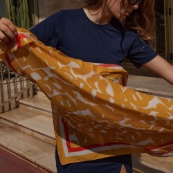 Foulard en voile de coton 1m x 1m - ESTEREL JAUNE