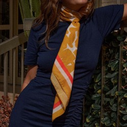 Foulard en voile de coton 1m x 1m - ESTEREL JAUNE
