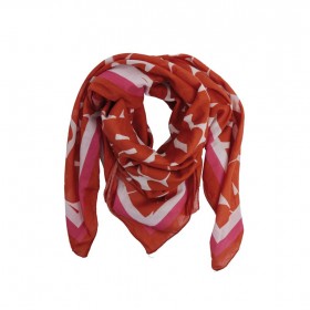 Foulard en voile de coton 1m x 1m - ESTEREL TERRACOTTA - Gabrielle Paris