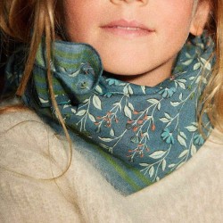 Petit Foulard en voile de coton 60 cm x 60 cm - BOHEME COBALT
