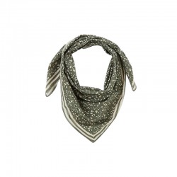 Petit Foulard en voile de coton 60 cm x 60 cm - LEOPARD KAKI - Gabrielle Paris