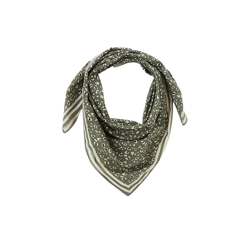 Petit Foulard en voile de coton 60 cm x 60 cm - LEOPARD KAKI - Gabrielle Paris Petit Foulard en voile de coton 60 cm x 60 cm - LEOPARD KAKI - Gabrielle Paris