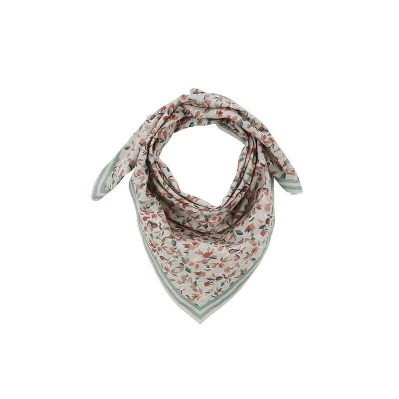 Petit Foulard en voile de coton 60 cm x 60 cm - BLOOM SAUGE - Gabrielle Paris Petit Foulard en voile de coton 60 cm x 60 cm - BLOOM SAUGE - Gabrielle Paris