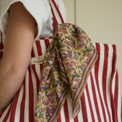 Petit Foulard en voile de coton 60 cm x 60 cm - SONGE VIOLET - gabrielle Paris