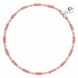 Bracelet élastique INDIEN NUSA en argent - Corail - DORIANE Bijoux