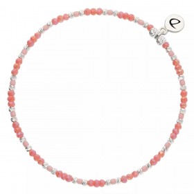 Bracelet élastique INDIEN NUSA en argent - Corail - DORIANE Bijoux
