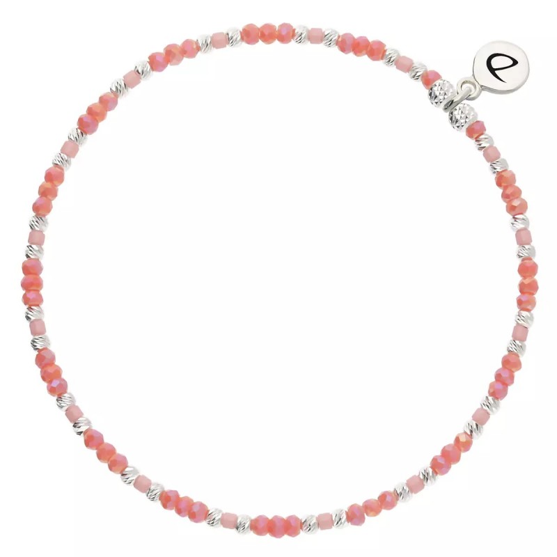 Bracelet élastique INDIEN NUSA en argent - Corail - DORIANE Bijoux