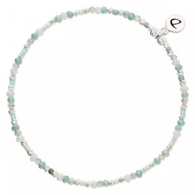 Bracelet élastique INDIEN NUSA en argent - Vert Turquoise - DORIANE Bijoux