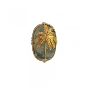 Bague ajustable PALMIER en Argent - Pierre Labradorite ovale - Au Fil De Lo