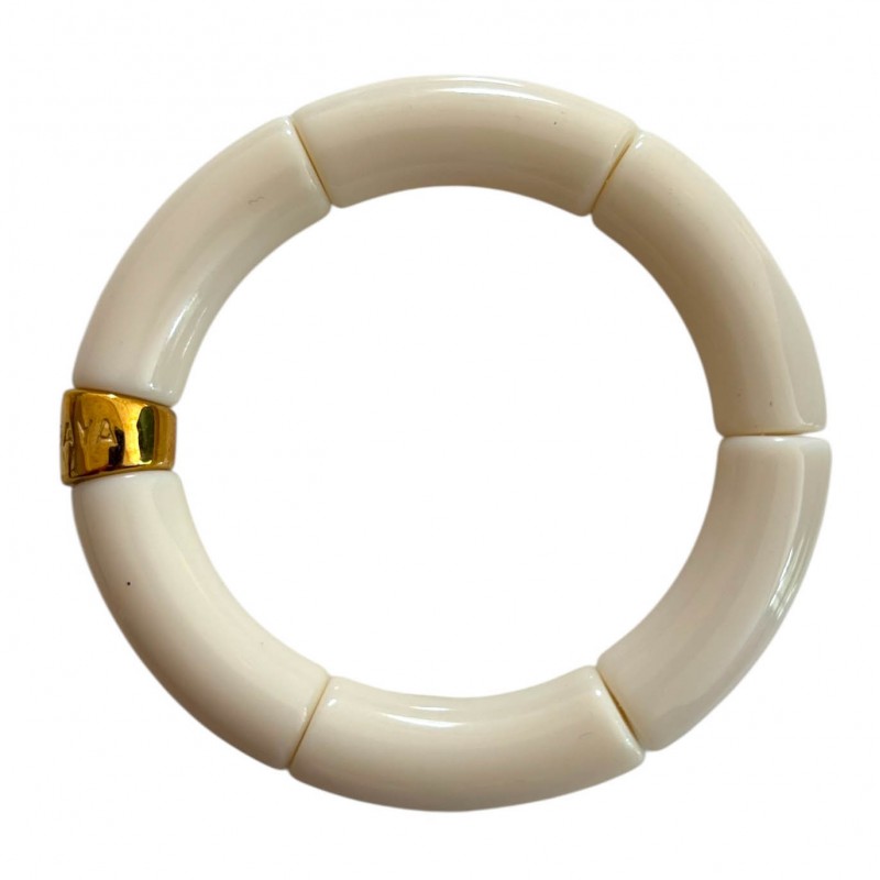 Bracelet jonc élastiqué ECRU - UNI brillant Bracelet jonc élastiqué ECRU - UNI brillant