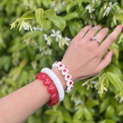 Bracelet jonc élastiqué ECRU - UNI brillant