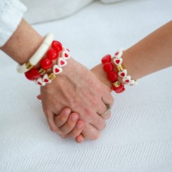Bracelet jonc élastiqué ECRU - UNI brillant