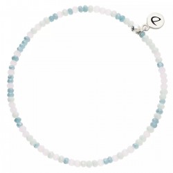 Bracelet élastique Perles de verre Bleu rose - DORIANE Bijoux