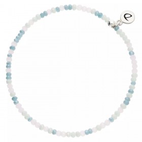 Bracelet élastique Perles de verre Bleu rose - DORIANE Bijoux