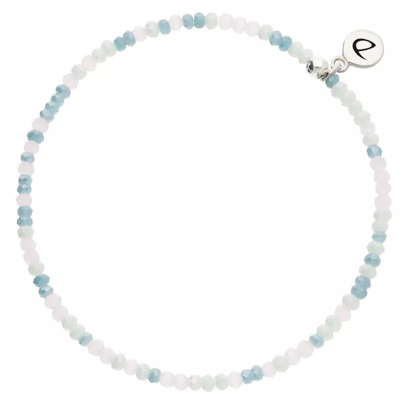 Bracelet élastique Perles de verre Bleu rose - DORIANE Bijoux