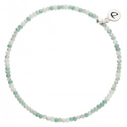Bracelet élastique Perles de verre Vert Turquoise - DORIANE Bijoux